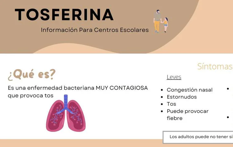 Salud envía una circular a centros escolares de Granada sobre la tosferina