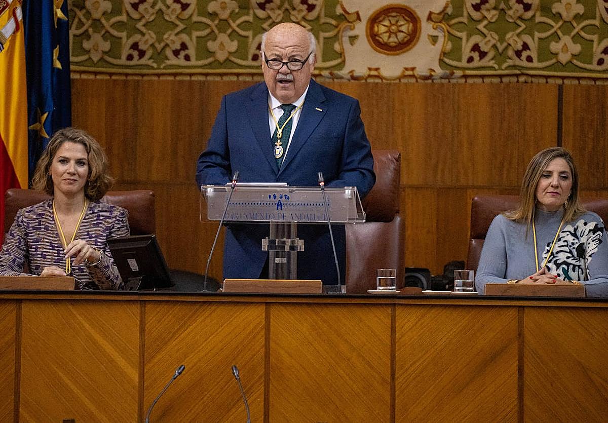 Jesús Aguirre en el Parlamento andaluz.