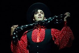 Ángel Ruiz, caracterizado como Miguel de Molina.