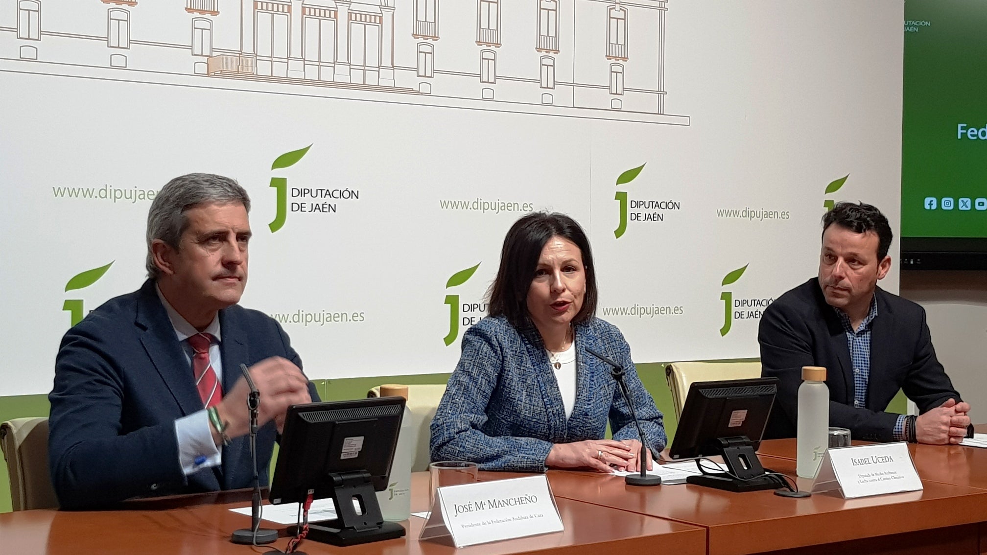 José María Mancheño, Isabel Uceda y Javier Perales.