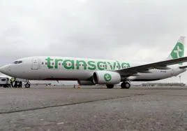 Un avión de Transavia.