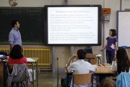 Clase de inglés en el CEIP Tierno Galván.