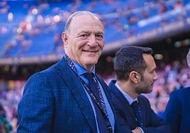 Andy Kohlberg, presidente del Mallorca, durante una visita al Camp Nou.