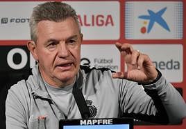 El entrenador del Mallorca, Javier Aguirre, en sala de prensa.