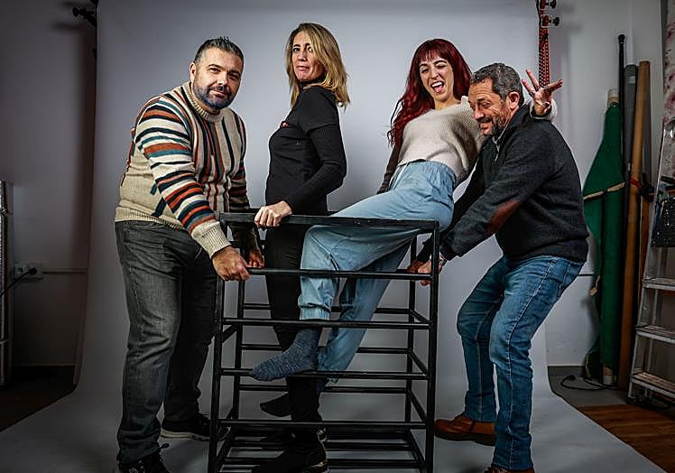 Juan F. Molina, director artístico de Toucher; las actrices Irene Aguilera y Elena del Pino, y el director, Rafael Ruiz.