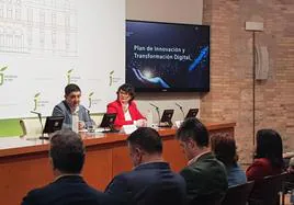 Paco Reyes e Inés Arco durante la presentación del plan a los ayuntamientos.