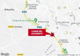 Lugar del accidente este viernes en Granada.