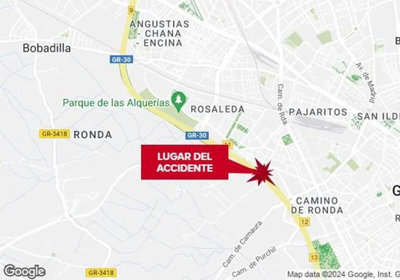 Lugar del accidente este viernes en Granada.