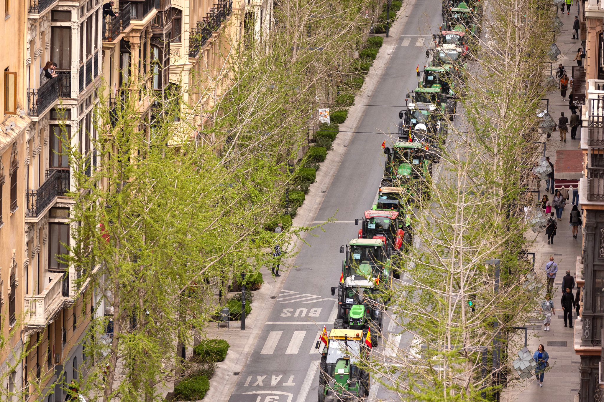 La tractorada de Granada vista desde el aire, en imágenes