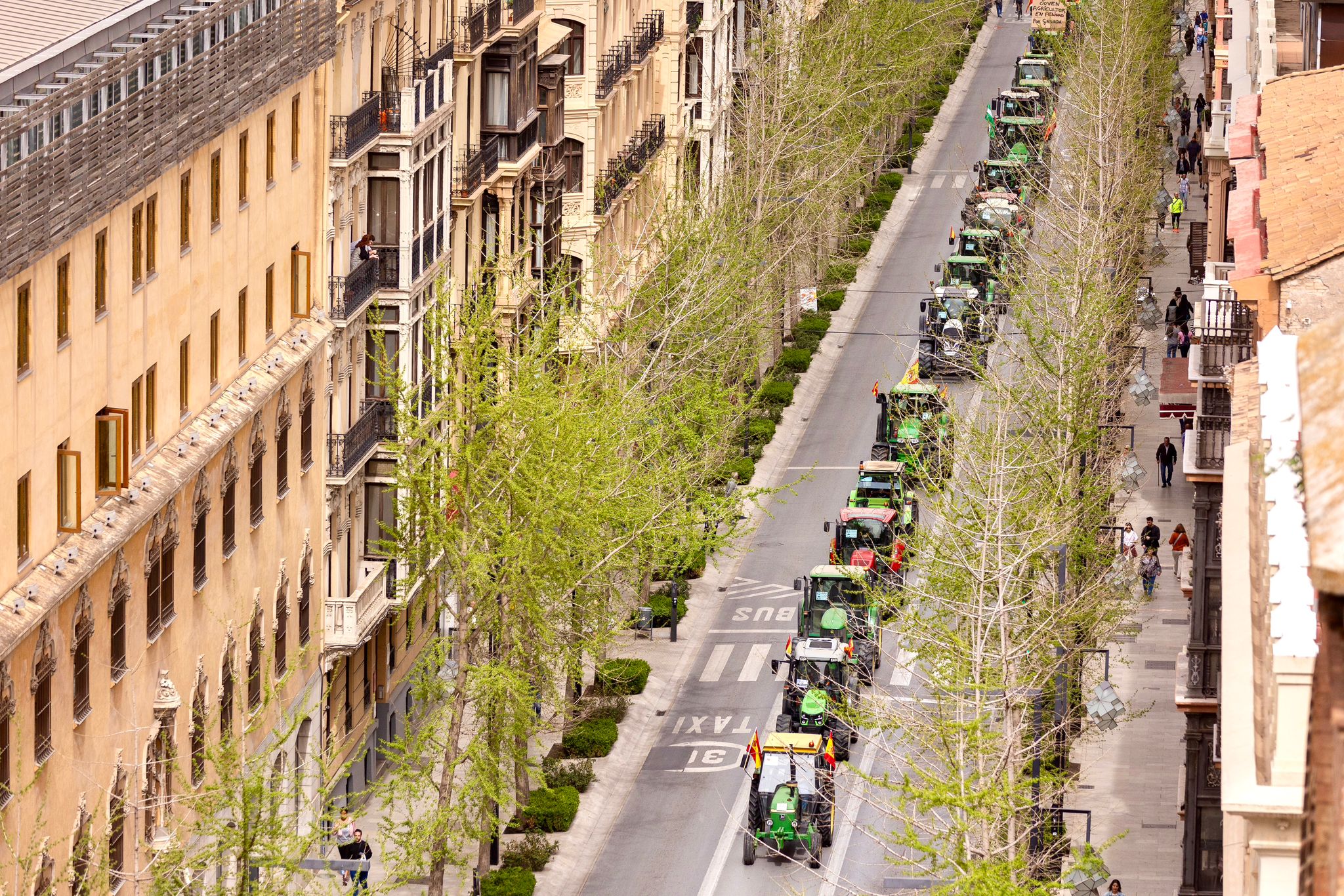 La tractorada de Granada vista desde el aire, en imágenes