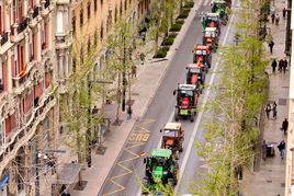 La tractorada de Granada vista desde el aire, en imágenes