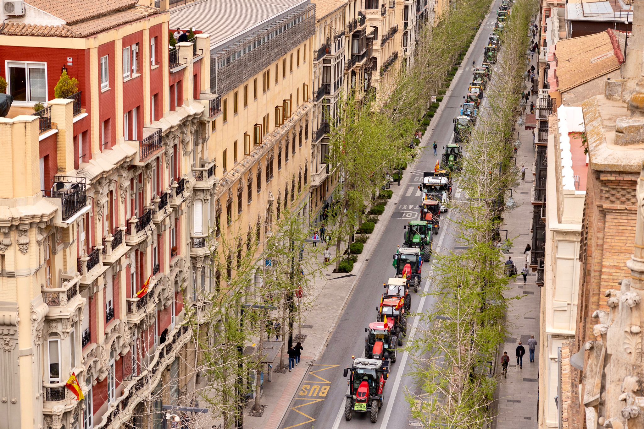 La tractorada de Granada vista desde el aire, en imágenes