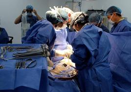 Un equipo de cirujanos durante una intervención, de archivo.