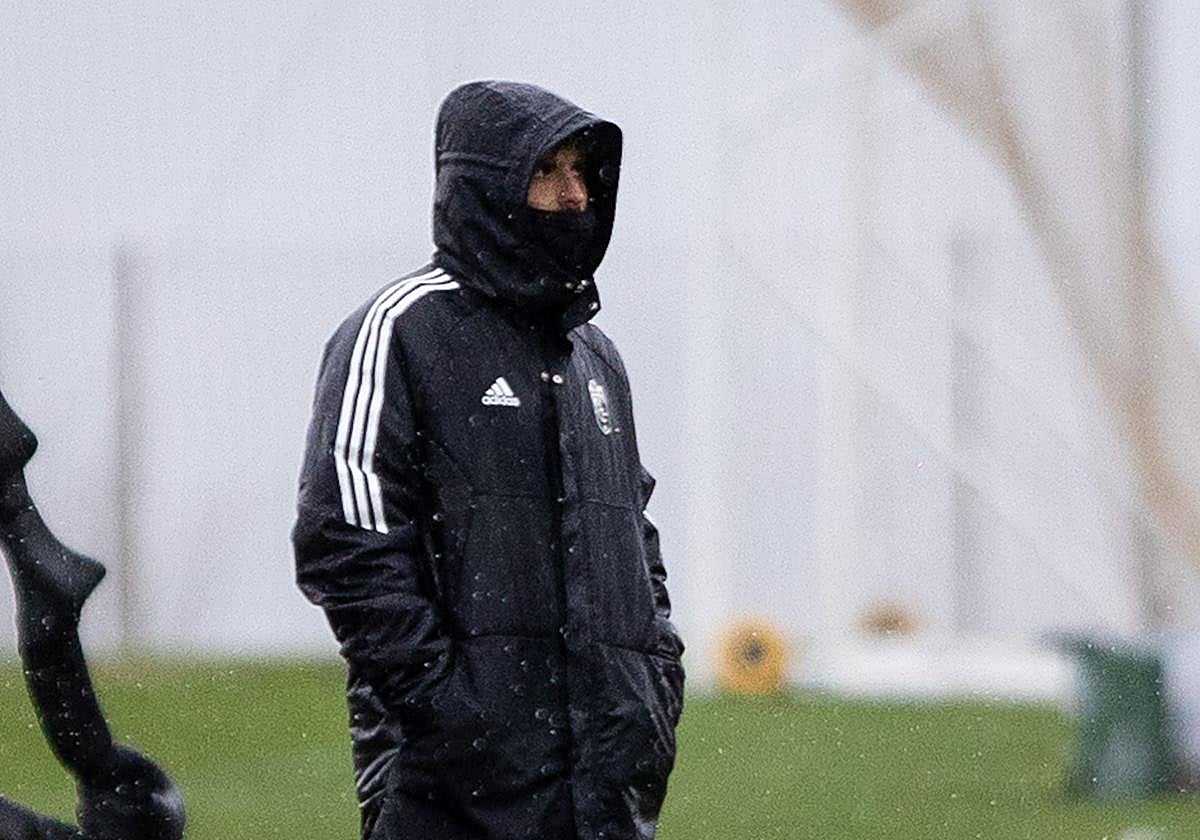 Roger Lamesa, durante el partido de este domingo.