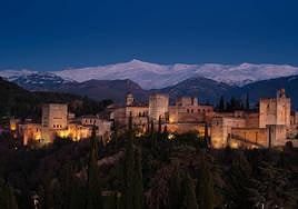 Un atardecer en la Alhambra.