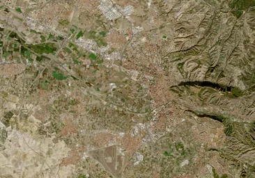 Imagen de Granada y territorios metropolitanos desde el espacio.