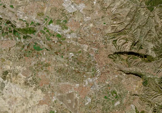 Imagen de Granada y territorios metropolitanos desde el espacio.