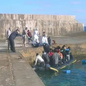 Imagen de archivo de la llegada de un grupo de migrantes a la isla de Alborán.