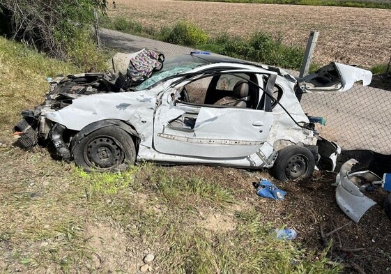 Estado en el que ha quedado el coche siniestrado.