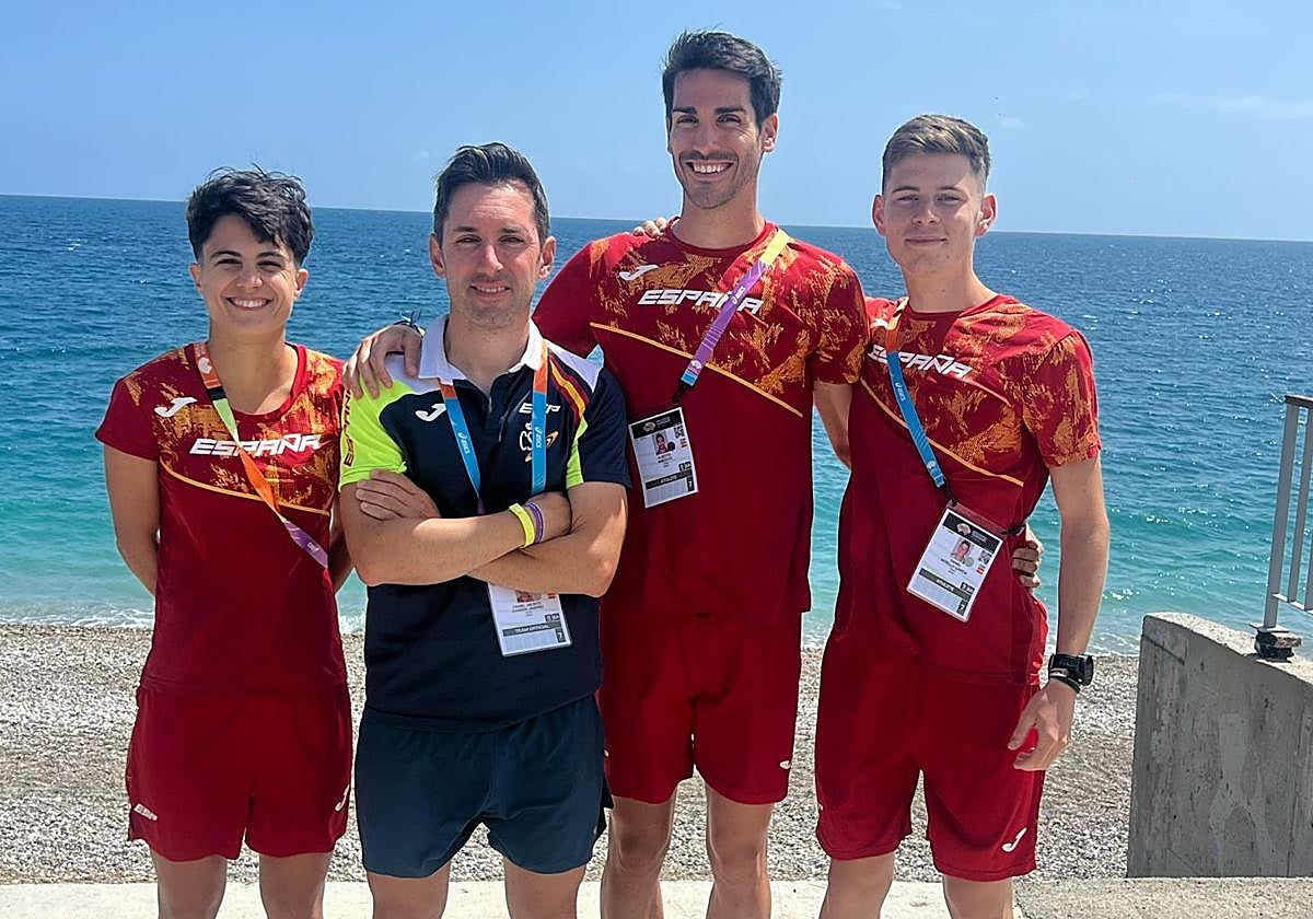 María Pérez, Jacinto Garzón, Alberto Amezcua y Daniel Morilla, ayer en Antalya (Turquía).