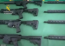 Armas decomisadas en la operación en Granada y Málaga