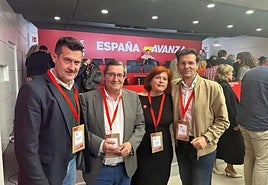 Zubeldia, Entrena, Ramón y Cuenca, en el comité federal del PSOE este sábado pasado.
