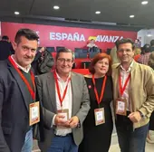 Zubeldia, Entrena, Ramón y Cuenca, en el comité federal del PSOE este sábado pasado.