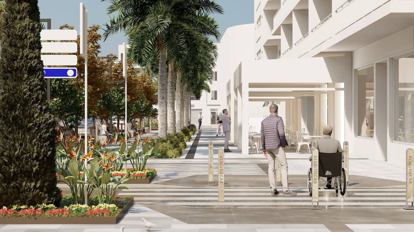 La remodelación completa de la arteria principal de Almuñécar, en imágenes