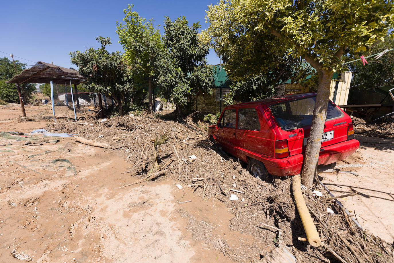 Parcelas de Láchar afectadas por la tormenta