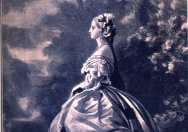 Reproducción de un retrato de la emperatriz de los franceses, la granadina Eugenia de Montijo.