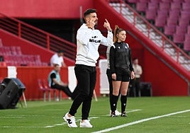 Roger Lamesa, entrenador del Granada, en un partido anterior.