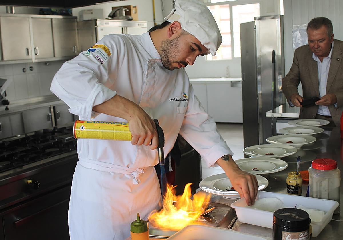 Álex Jiménez con el soplete