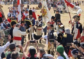 Un momento de la recreación de la batalla.