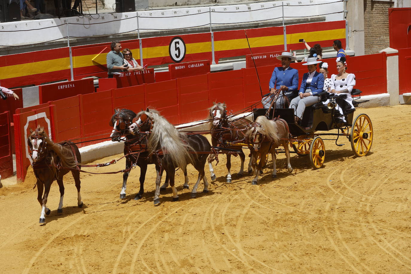 Espectaculares imágenes de los enganches en la plaza de toros de Granada