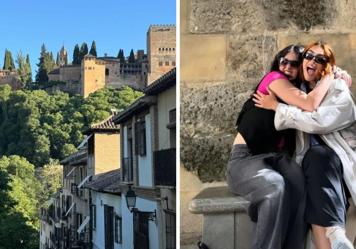 Violeta y Chiara paseando por Granada.