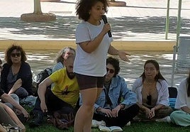 Algunos de los estudiantes que llevan concentrados en la Universidad de Jaén cerca de dos semanas.