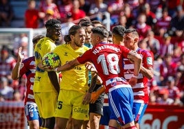 Petrovic, en un partido con el Granada.