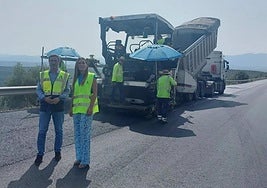 Obras anteriores en la A-315 para mejorar la seguridad.