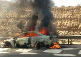 Incendio en un vehículo en la A-44.