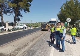 Tramo de la A-315 con obras en el firme.