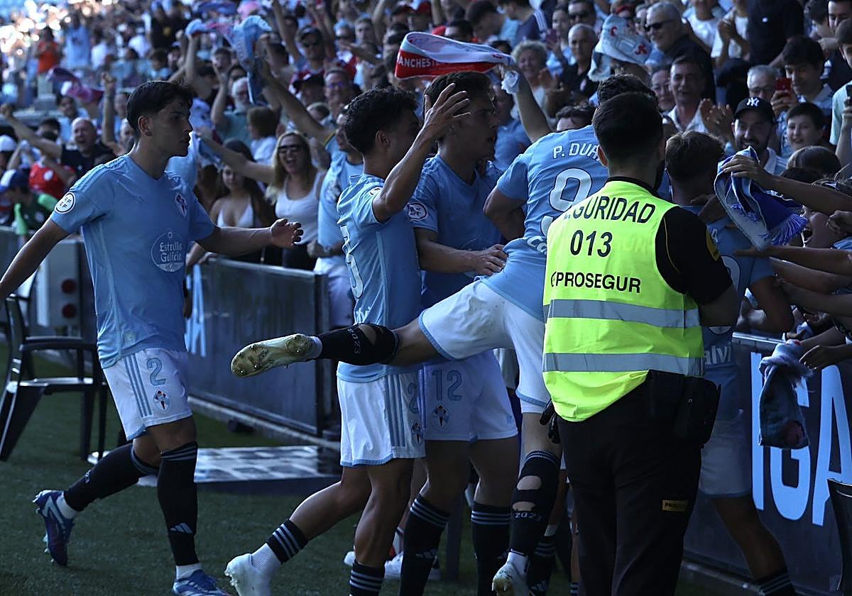 Éxtasis del Celta Fortuna con el gol de Pablo Durán en el descuento.