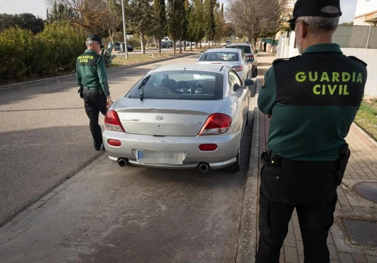 Coche del secuestrador, abandonado junto al colegio el día de los sucesos.