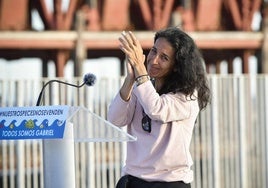 Patricia Ramírez, en la concentración organizada en la Ballena de Gabriel de Almería en mayo.