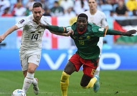 Martin Hongla, durante un partido anterior con Camerún.