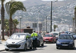 Zona azul en la playa de Salobreña
