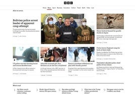 Detalle de la portada de la web de la BBC.