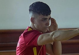 Pablo Balderas, durante un entrenamiento.