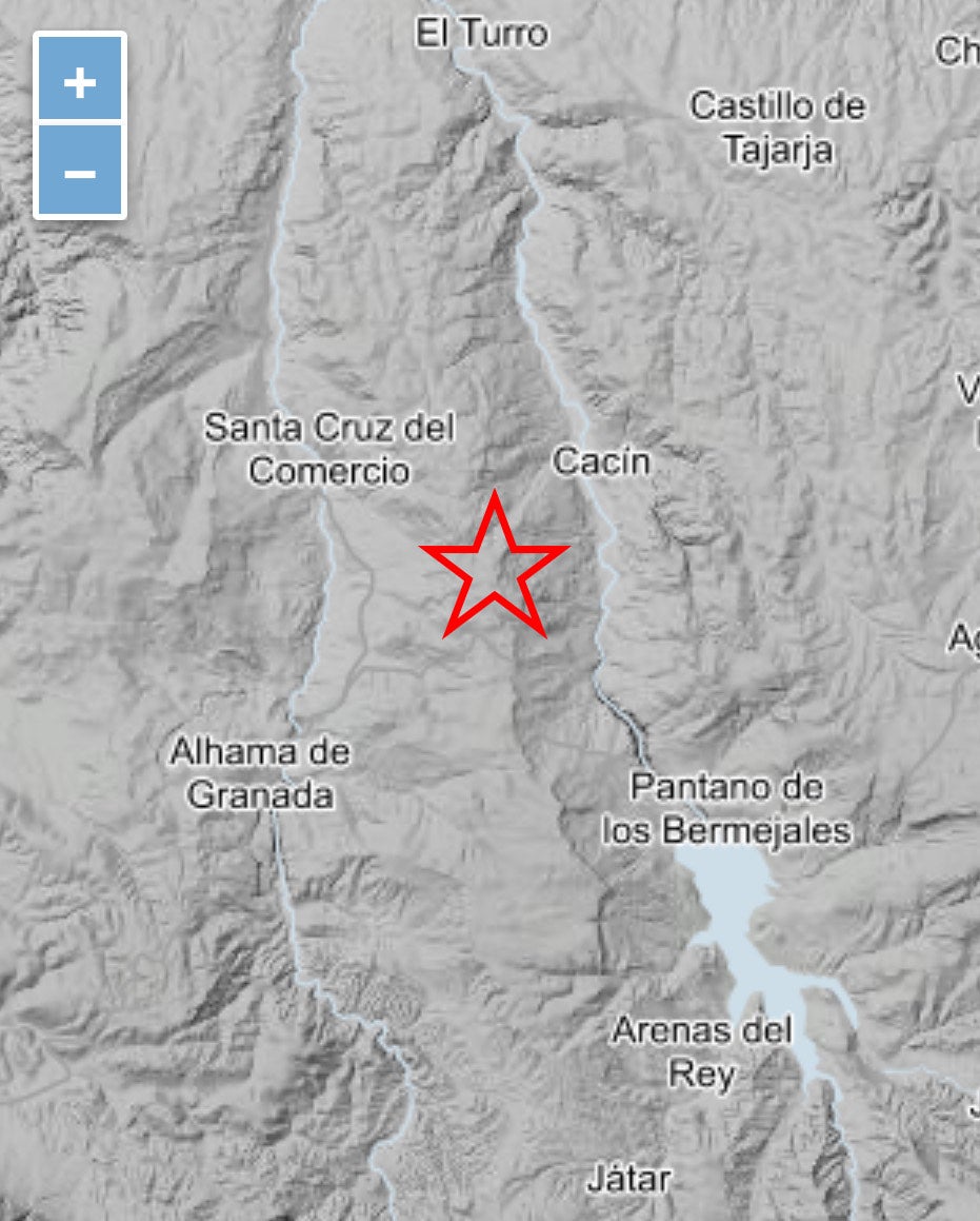 Epicentro del terremoto en Cacín.