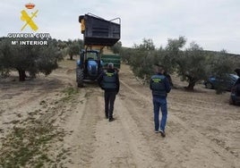 Agentes de la Guardia Civil en una finca.