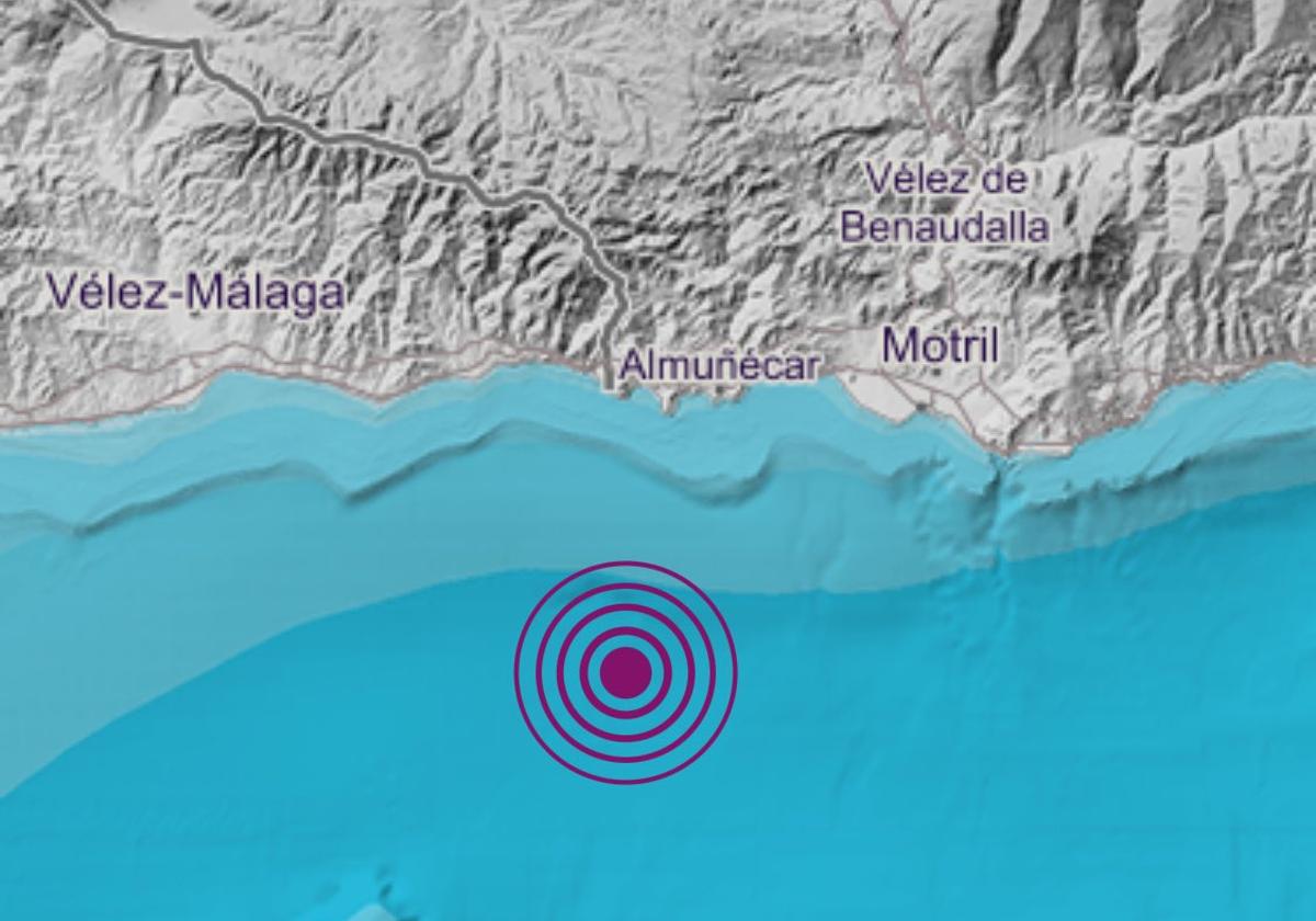 Ubicación del terremoto en la Costa Tropical.